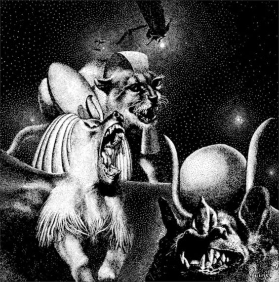 Le Dieu sans Visage (illustration), par Virgil Finlay