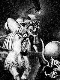 Le Dieu sans Visage (illustration), par Virgil Finlay
