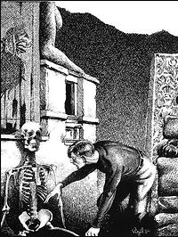 The Haunter in the Dark (illustration), par Virgil Finlay