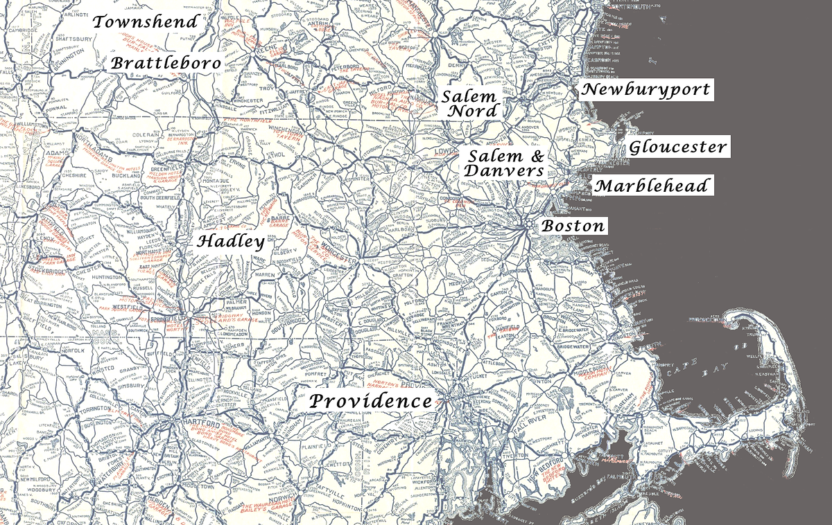 Lieux de Nouvelle Angleterre (carte)